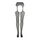 Le Désir Fishnet and Lace Garterbelt Stockings - One Size - Sort