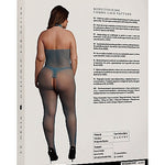 Le Désir Dyp Petrolblå Bodystocking med Fishnet og Blonder - Plus Size