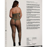 Le Désir Forførende Smaragdgrønn Fishnet og Blonde Bodystocking- Plus Size