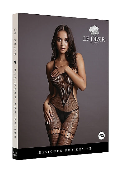 Le Désir Frekk Bodystocking i Fishnet og Fence Net - One Size