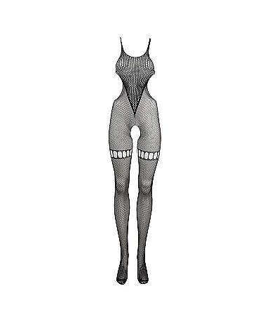 Le Désir Frekk Bodystocking i Fishnet og Fence Net - One Size
