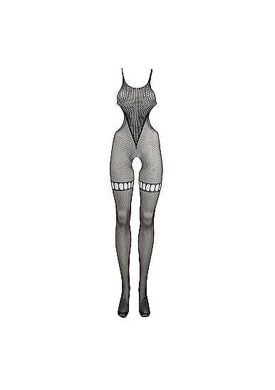 Le Désir Frekk Bodystocking i Fishnet og Fence Net - One Size