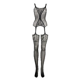 Le Désir Fishnet and Lace Teddy med Strømper - One Size