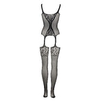 Le Désir Fishnet and Lace Teddy med Strømper - One Size