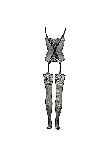 Le Désir Fishnet and Lace Teddy med Strømper - One Size