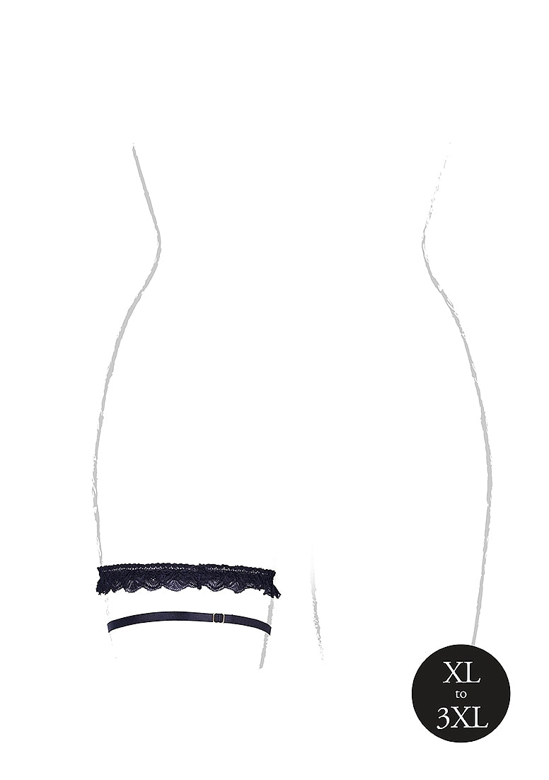 Le Désir Celeste Elastic Lace Garter - Plus Size
