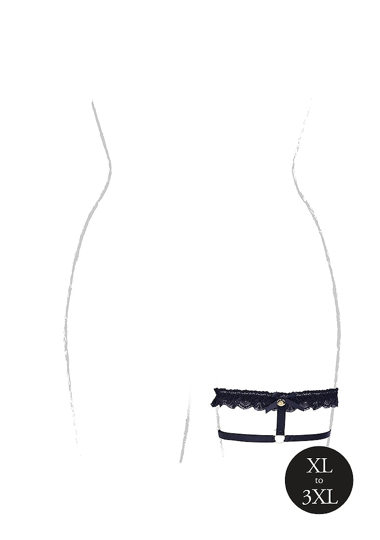 Le Désir Celeste Elastic Lace Garter - Plus Size