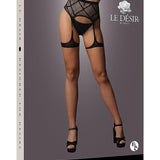 Le Désir Striped, Fishnet Garterbelt - One Size