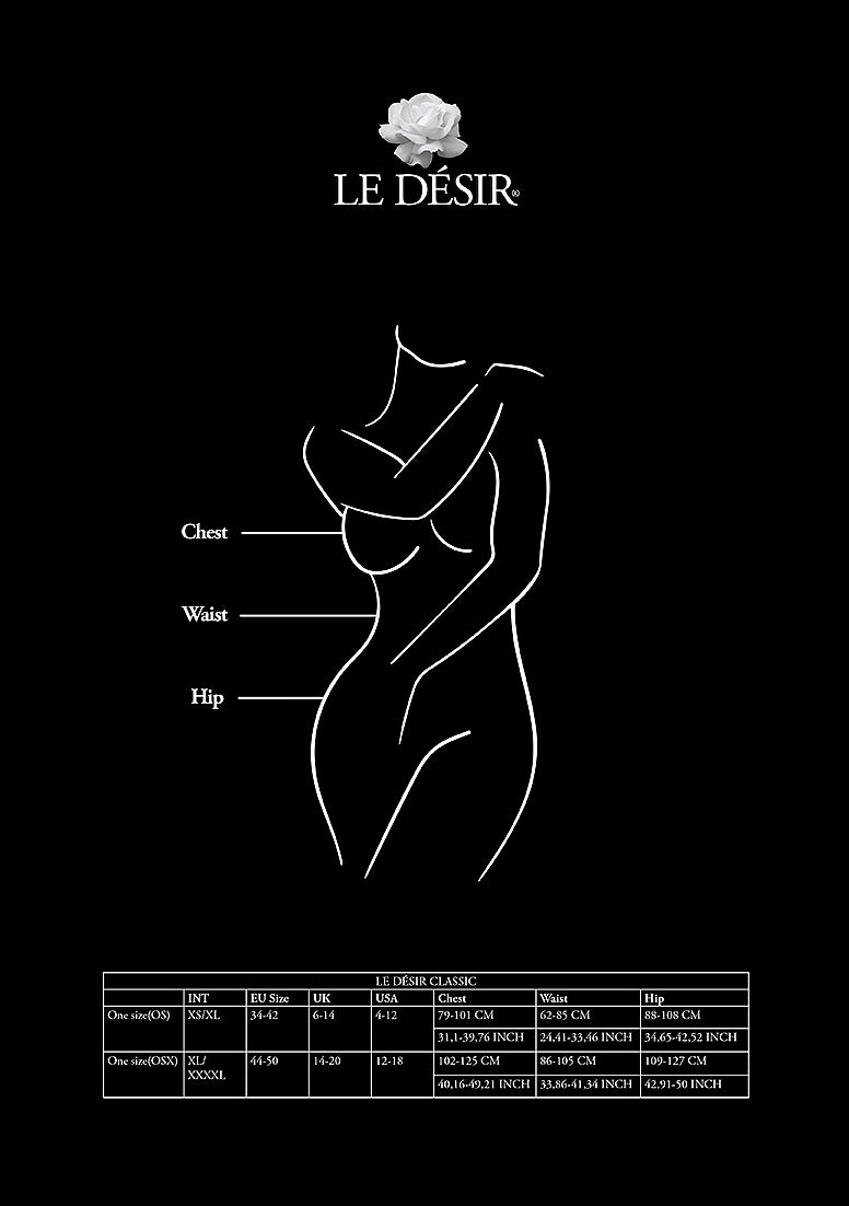 Le Désir Striped, Fishnet Garterbelt - Plus Size