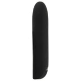 Svart, kompakt Sweet Smile klitorisvibrator i silikon med avrundet tupp og kontrollknapp.