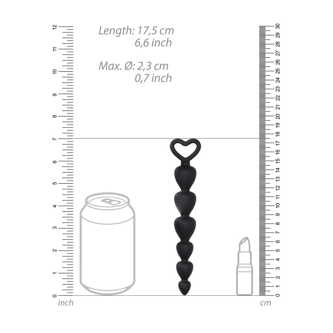 Anal Beads Hjerter i Silikon