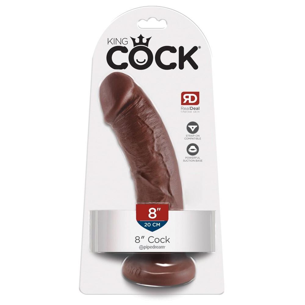 King Cock Dildo 8 Inch Brown