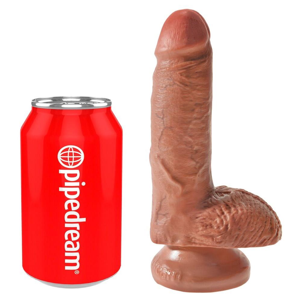 King Cock With Balls 7 Inch Tan