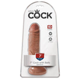 King Cock With Balls 7 Inch Tan