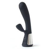 Svart Kiiroo Fuse interaktiv app-vibrator i silikon med sølvfarget base og kontrollknapp.