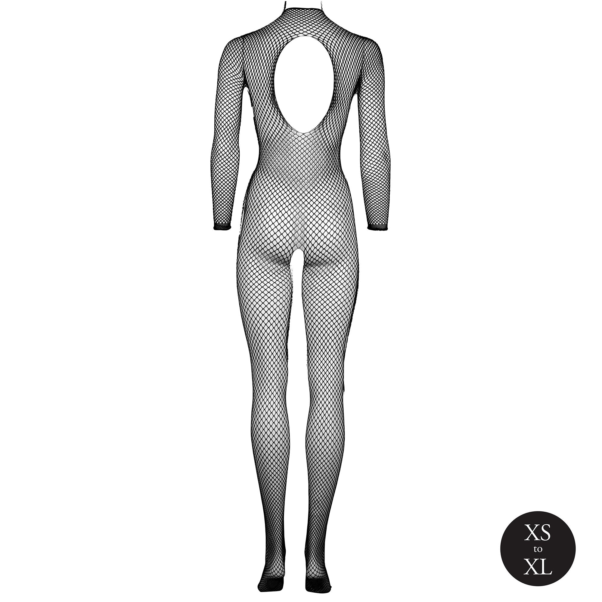 Le Désir Langermet Fishnet Bodystocking med Høy Hals og Åpent Skritt ? One Size