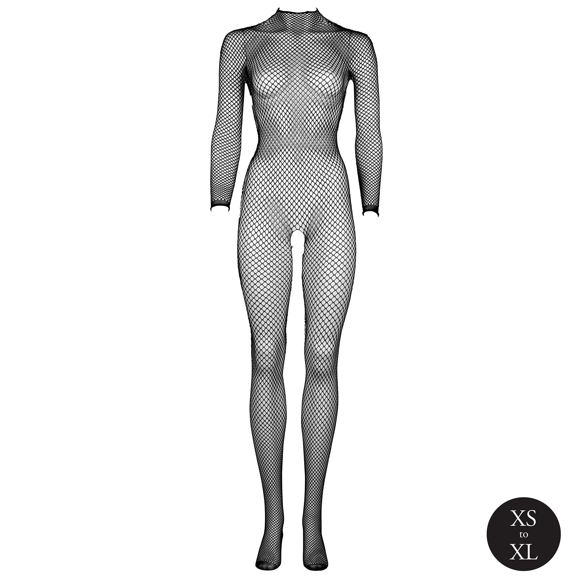 Le Désir Langermet Fishnet Bodystocking med Høy Hals og Åpent Skritt ? One Size