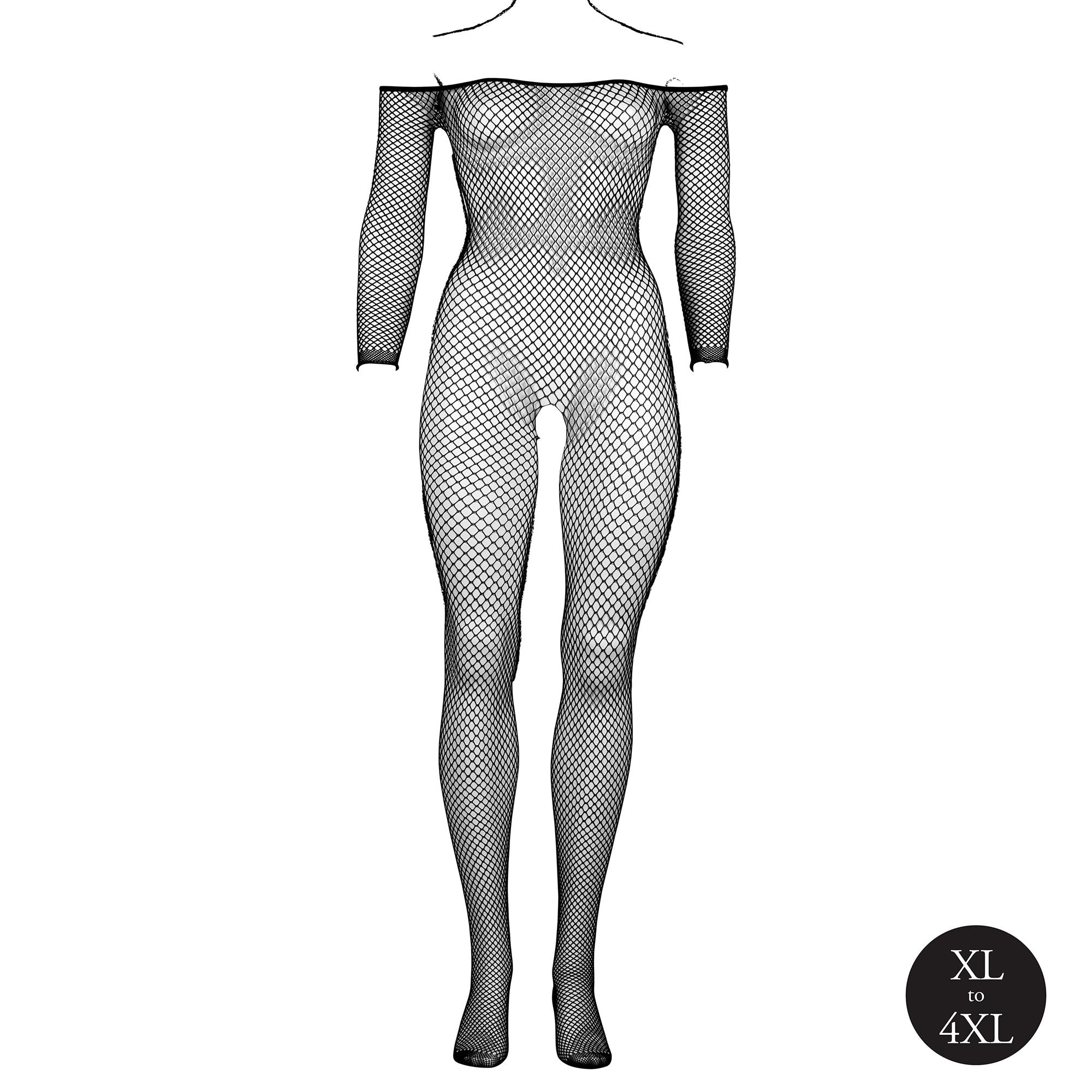 Le Désir Forførende Bodystocking med Off Shoulder-design - Pluz Size