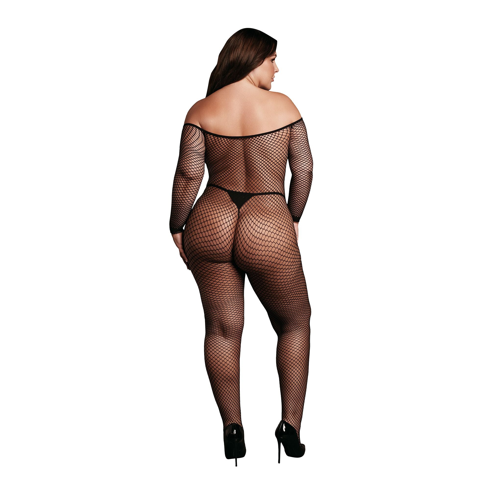 Le Désir Forførende Bodystocking med Off Shoulder-design - Pluz Size