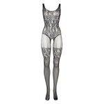 Le Désir Blondemønstret Bodystocking med lårhøye strømper - One Size