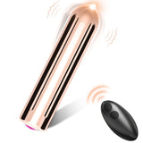 Gullfarget Armony Warhead Bullet vibrator med fjernkontroll, glatt metallisk design.