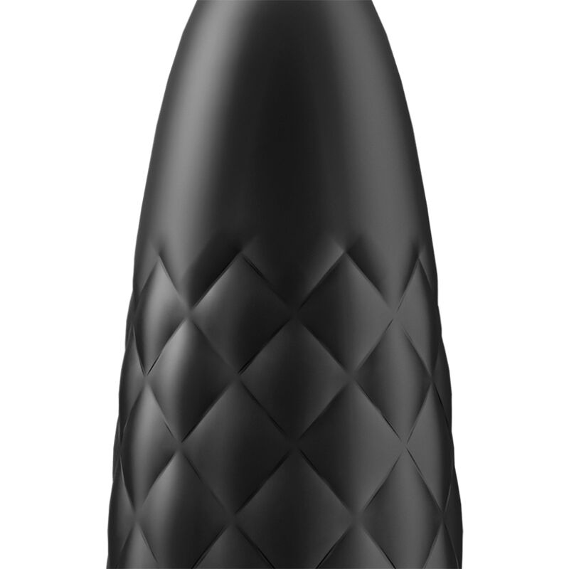 Svart Satisfyer Ultra Power Bullet 5 klitorisvibrator med diamantrillet overflate og avrundet spiss.