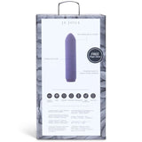 Lilla Je Joue Klassisk Bullet Vibrator i silikon med myk tupp, vist i esken med funksjonsikoner.