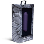Lilla Je Joue Classic Bullet vibrator i silikon, synlig i en svart og grå eske med bladmønster.