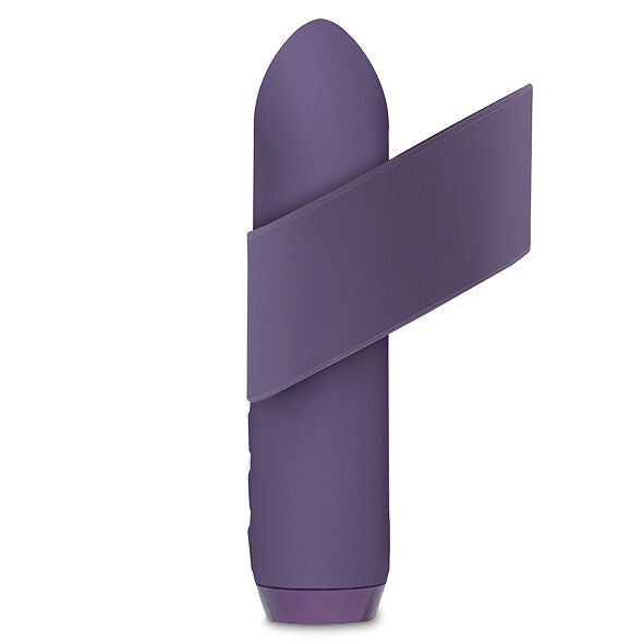 Lilla silikon bullet vibrator med spiss tupp og avtagbar fingerholder.