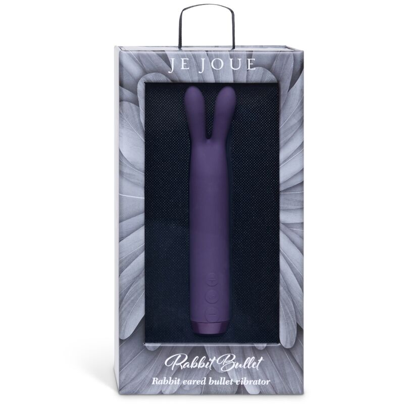 Je Joue Rabbit Bullet vibrator i lilla silikon med kaninører, vist i esken.