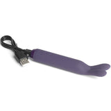 Lilla silikon Rabbit Bullet vibrator med fleksible ører og USB-ladekabel.