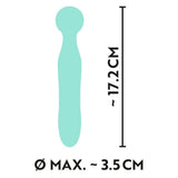 Turkis Cuties AquaVibe klitorisstimulator, 17.2 cm lang med et 3.5 cm bredt hode.
