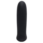 Svart, ribbet silikon bullet vibrator fra Fifty Shades of Grey med avrundet spiss.
