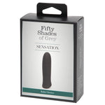 Svart Fifty Shades of Grey Sensation Bullet Vibrator i eske.