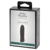 Svart Fifty Shades of Grey Sensation Bullet Vibrator i eske.