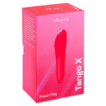Rød We-Vibe Tango X klitorisstimulator i en rosa og hvit eske med produktinformasjon.
