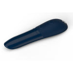 We-Vibe Tango X blå klitorisvibrator, en kompakt bulletvibrator i mørkeblå silikon med kontrollknapper.