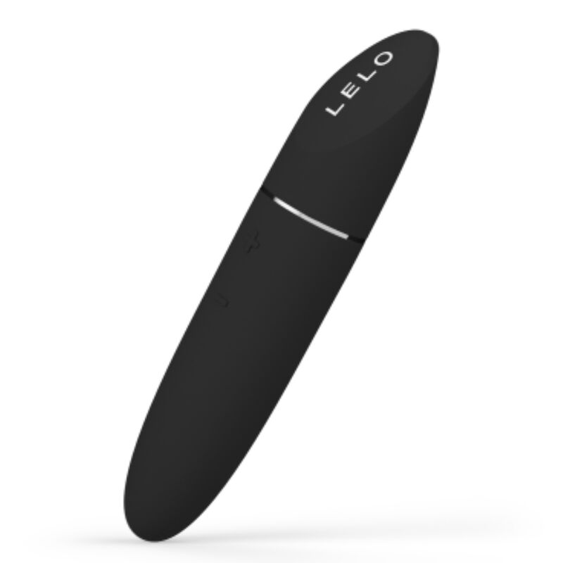 LELO Mia 3 sort klitorisvibrator med matt silikonfinish, sølvfarget detalj og LELO-logo.