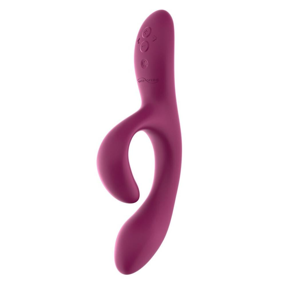 We-Vibe Nova 2 rabbitvibrator i mørk lilla silikon med fleksibel design og kontrollknapper.