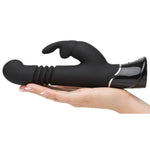 Svart Fifty Shades Greedy Girl rabbitvibrator med støtfunksjon, G-punktstimulator og kaninører.