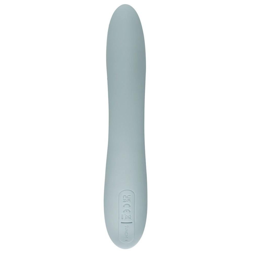 Chika Rabbitvibrator i lyseblå silikon med slank, ergonomisk design og SVAKOM-logo.