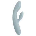 Chika Appstyrt Rabbitvibrator i lyseblå silikon med varme og dual-stimulering.