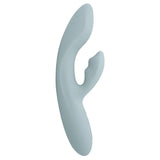 Chika Appstyrt Rabbitvibrator i lyseblå silikon med varme og dual-stimulering.