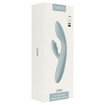 SVAKOM Chika app-styrt rabbitvibrator med varme, vist i hvit eske med produktbilde.