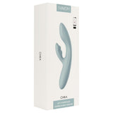 SVAKOM Chika app-styrt rabbitvibrator med varme, vist i hvit eske med produktbilde.