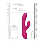 Aimi Rosa Rabbitvibrator i mørk rosa silikon, 22,3 cm lang, med G-punkt og klitorisstimulator.