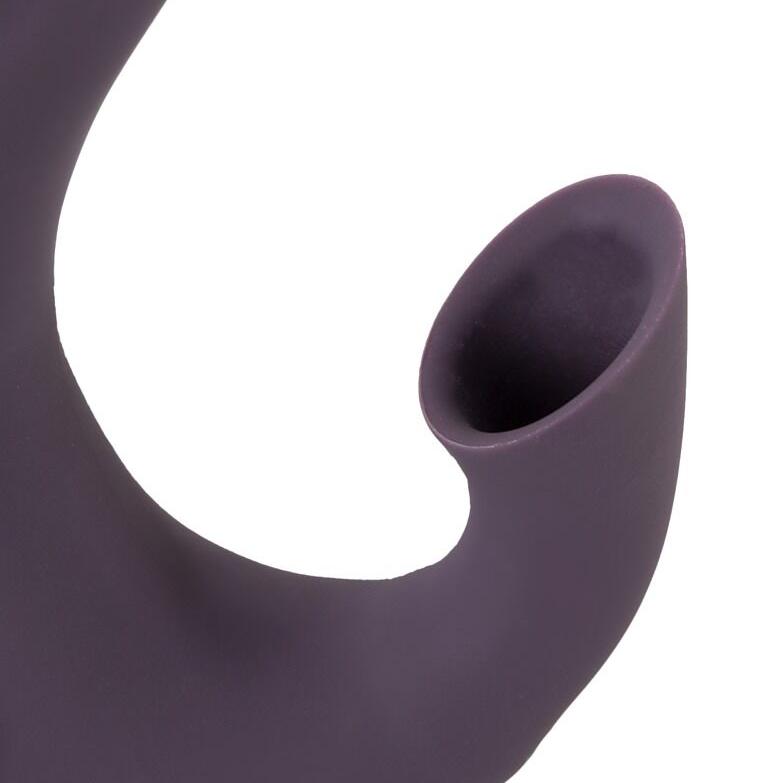 Javida Rabbitvibrator i mørk lilla silikon med buet G-punktvibrator og klitorissuger.