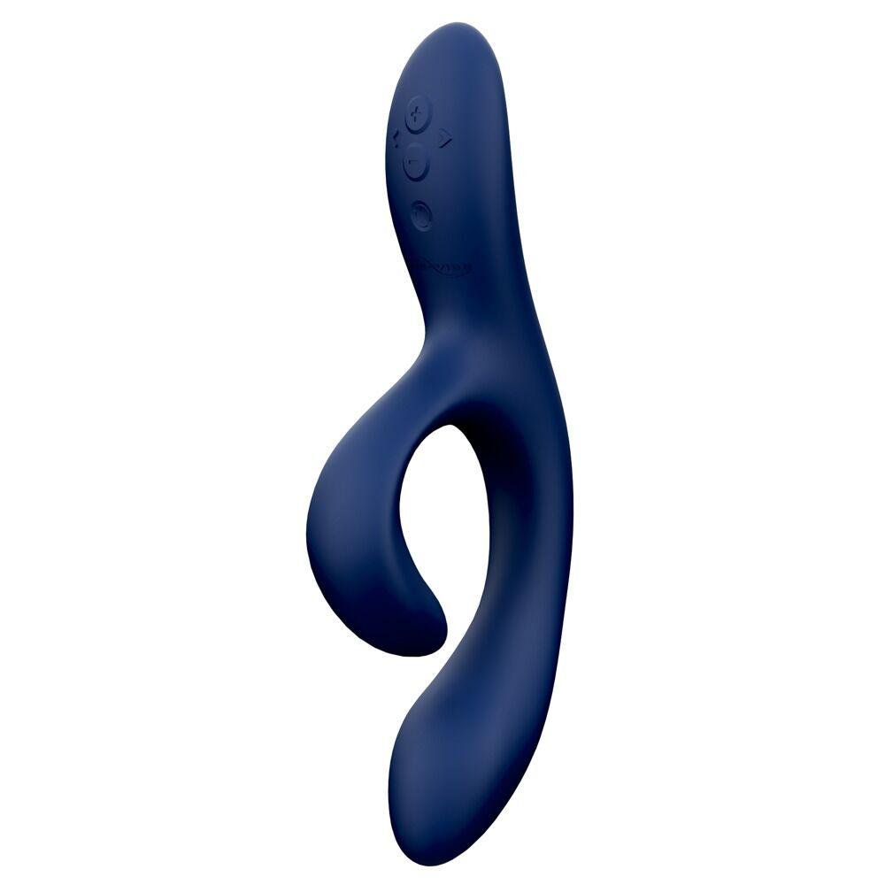 We-Vibe Nova 2 rabbitvibrator i dyp blå silikon med ergonomisk design og kontrollknapper.