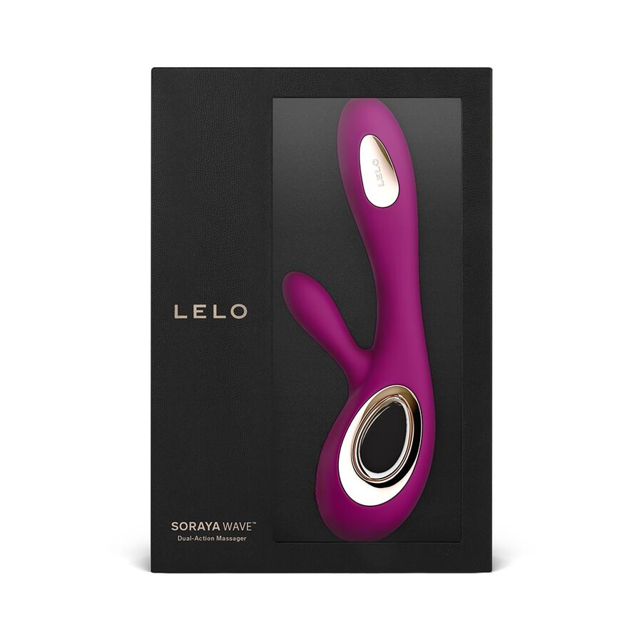 LELO Soraya Wave lilla rabbitvibrator i silkemyk silikon, vist i elegant svart emballasje.