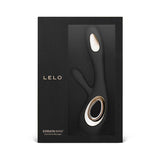 Svart LELO Soraya Wave rabbitvibrator i elegant emballasje med gullfargede detaljer.